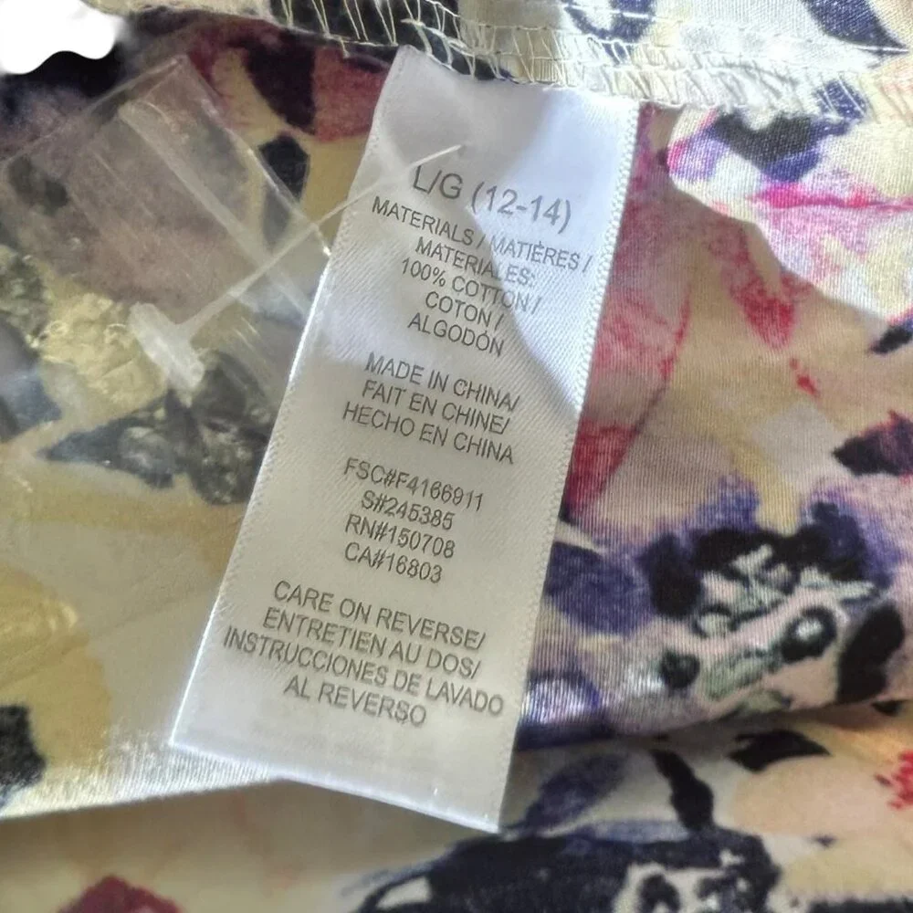 Signature Collection Floral Ruffle Neck Cotton Blouse Size 14 - Picture 7 of 7